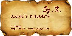 Szekér Kristóf névjegykártya