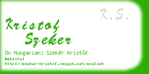 kristof szeker business card
